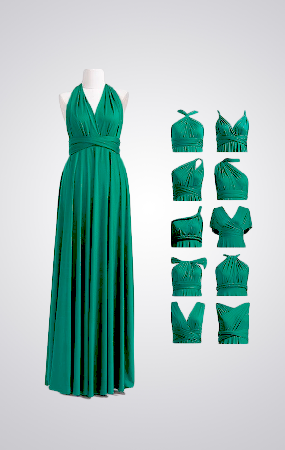 Emerald green infinity dress shop